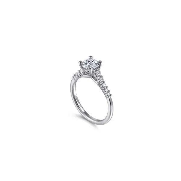 14K White Gold Diamond Engagement Ring with Cubic Zirconia Center Ring Size 6.5 Gabriel and Co. | Chipper's Jewelry Image 3 Chipper's Jewelry Bonney Lake, WA
