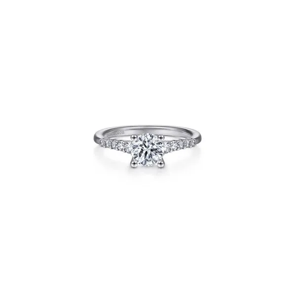 14K White Gold Diamond Engagement Ring with Cubic Zirconia Center Ring Size 6.5 Gabriel and Co. | Chipper's Jewelry Chipper's Jewelry Bonney Lake, WA