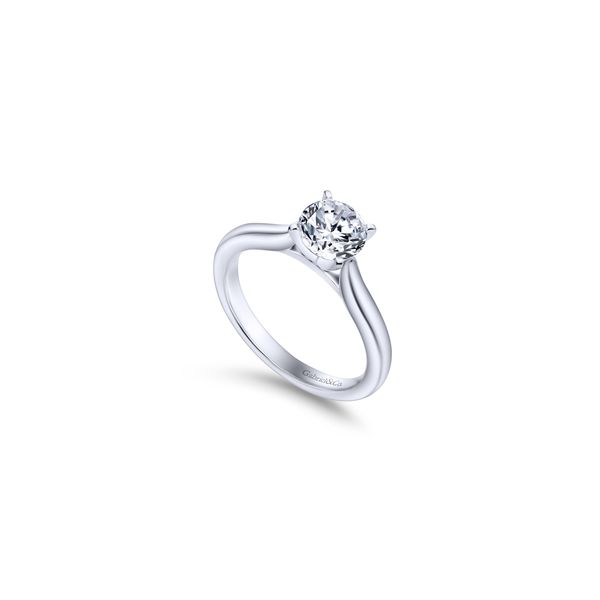 14K White Gold Engagement Ring with Round Cubic Zirconia Center Ring Size 6.5 Gabriel and Co. | Chipper's Jewelry Image 3 Chipper's Jewelry Bonney Lake, WA