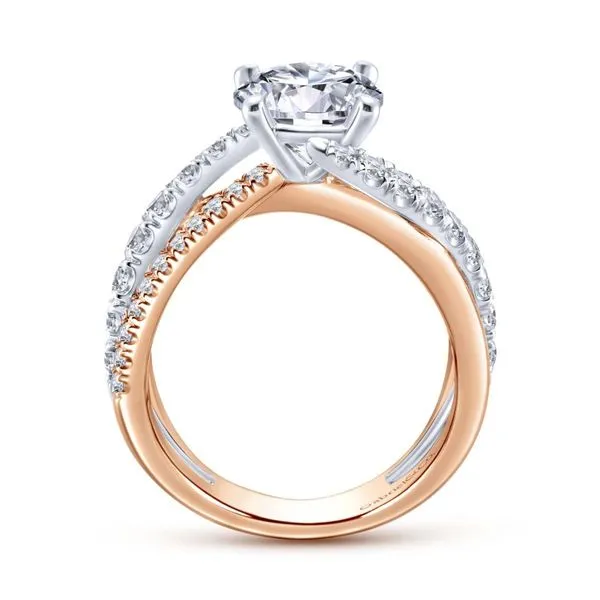 14K White-Rose Gold Diamond Engagement Ring Image 2 Chipper's Jewelry Bonney Lake, WA