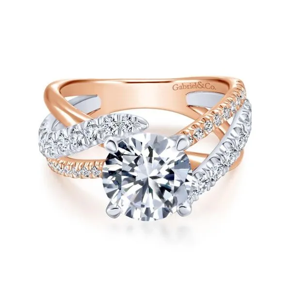 14K White-Rose Gold Diamond Engagement Ring Chipper's Jewelry Bonney Lake, WA