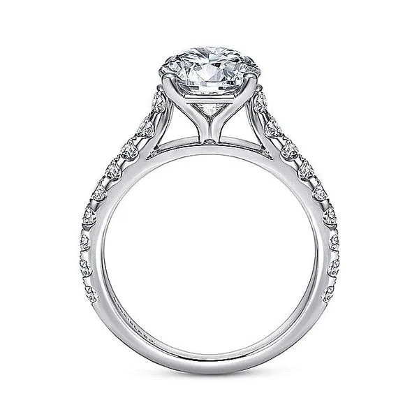 14K White Gold CZ Semi Mount Diamond Accented Engagement Ring Image 2 Chipper's Jewelry Bonney Lake, WA