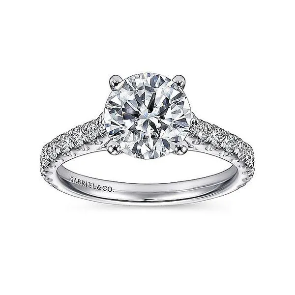 14K White Gold CZ Semi Mount Diamond Accented Engagement Ring Image 3 Chipper's Jewelry Bonney Lake, WA
