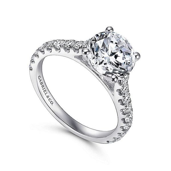 14K White Gold CZ Semi Mount Diamond Accented Engagement Ring Image 4 Chipper's Jewelry Bonney Lake, WA