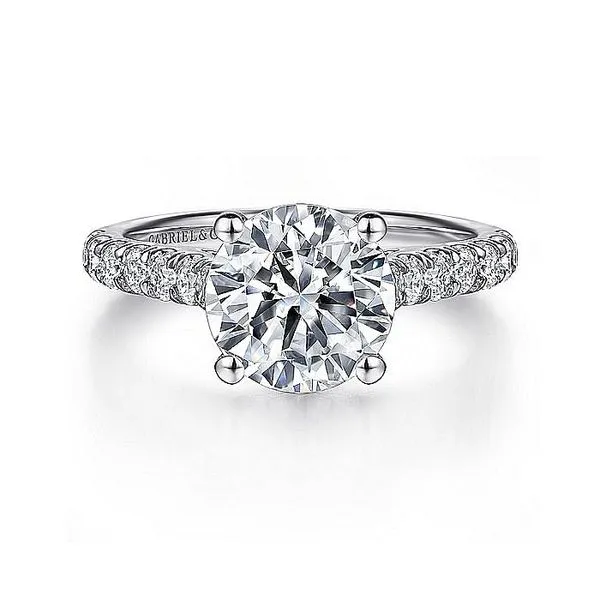 14K White Gold CZ Semi Mount Diamond Accented Engagement Ring Chipper's Jewelry Bonney Lake, WA