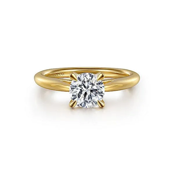 14K Yellow Gold Round Engagement Ring Mounting Chipper's Jewelry Bonney Lake, WA