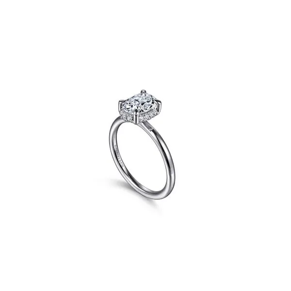 14K White Gold Oval Hidden Halo Diamond Engagement Ring Chipper's Jewelry Bonney Lake, WA
