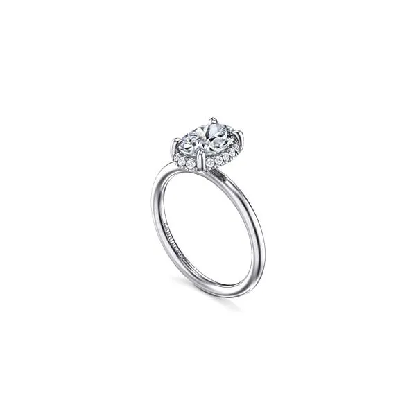 14K White Gold Oval Hidden Halo Diamond Engagement Ring Chipper's Jewelry Bonney Lake, WA