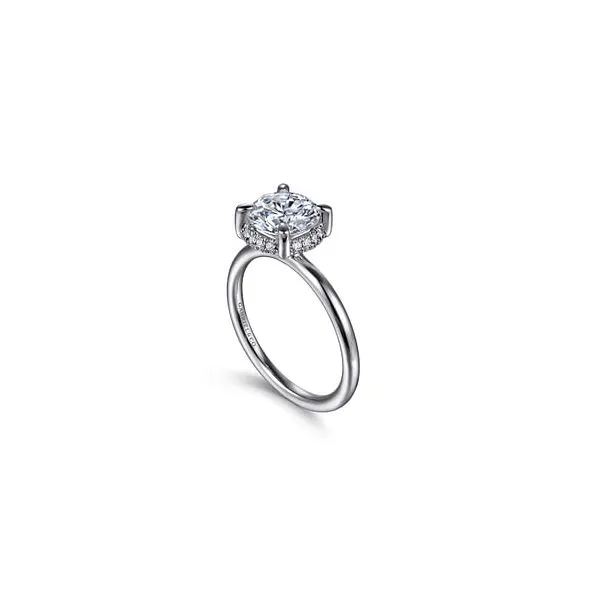 14K White Gold Round Hidden Halo Diamond Engagement Ring Chipper's Jewelry Bonney Lake, WA