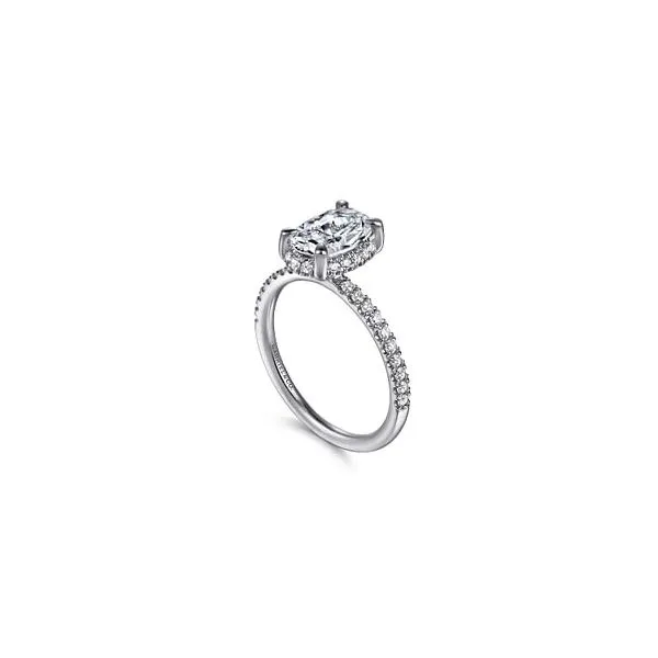 14K White Gold Oval Hidden Halo Diamond Engagement Ring Chipper's Jewelry Bonney Lake, WA