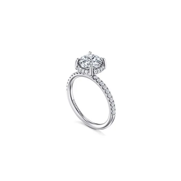 14K White Gold Round Hidden Halo Diamond Engagement Ring Image 2 Chipper's Jewelry Bonney Lake, WA