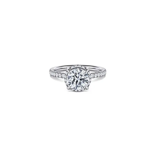 14K White Gold Round Hidden Halo Diamond Engagement Ring Chipper's Jewelry Bonney Lake, WA