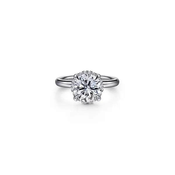 14K White Gold Round Hidden Halo Diamond Engagement Ring Chipper's Jewelry Bonney Lake, WA