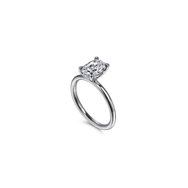 14K White Gold Oval Solitaire Diamond Engagement Ring Image 2 Chipper's Jewelry Bonney Lake, WA