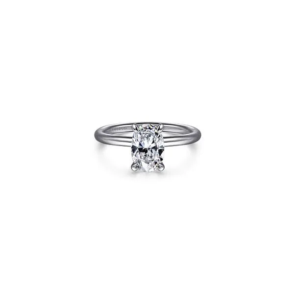 14K White Gold Oval Solitaire Diamond Engagement Ring Chipper's Jewelry Bonney Lake, WA