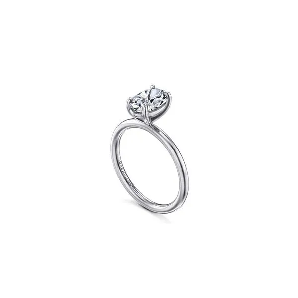 14K White Gold Oval Solitaire Diamond Engagement Ring Image 2 Chipper's Jewelry Bonney Lake, WA