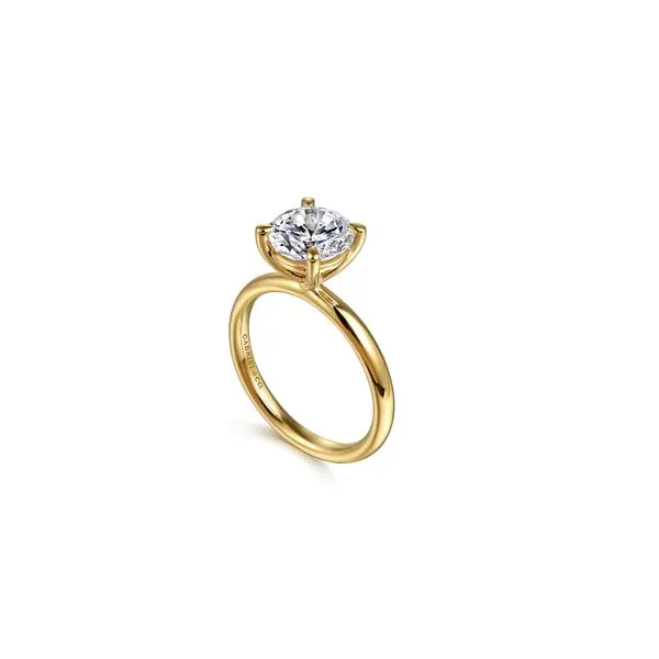 14K Yellow Gold Round Solitaire Diamond Engagement Ring Image 2 Chipper's Jewelry Bonney Lake, WA