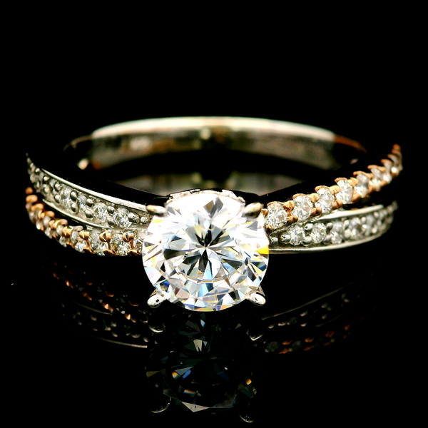 14KTT Semi-Mount 5.80mm Center and 0.25ctw Diamond Melee G-H/VS SZ 6.5 Chipper's Jewelry Bonney Lake, WA