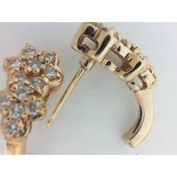 Vintage 14K Yellow Gold Half Hoop Diamond Earrings Image 2 Chipper's Jewelry Bonney Lake, WA