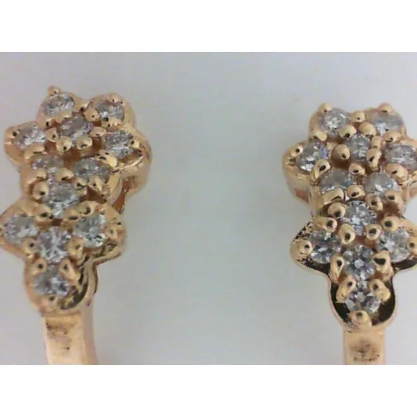 Vintage 14K Yellow Gold Half Hoop Diamond Earrings Chipper's Jewelry Bonney Lake, WA