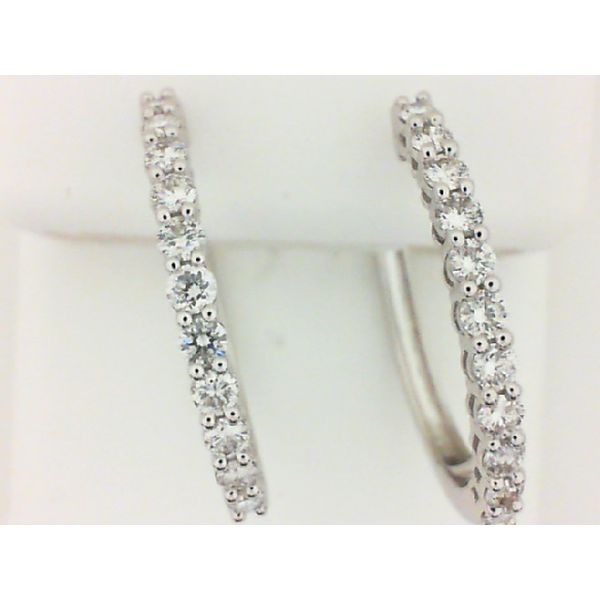 1.00ctw 14K White Gold Diamond Hoop Earrings Chipper's Jewelry Bonney Lake, WA