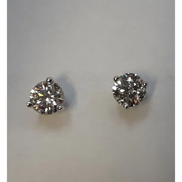 14K White Gold Diamond Martini Inscribed Earrings Chipper's Jewelry Bonney Lake, WA