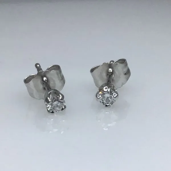 14K White Gold I Love You Diamond Stud Earrings Chipper's Jewelry Bonney Lake, WA