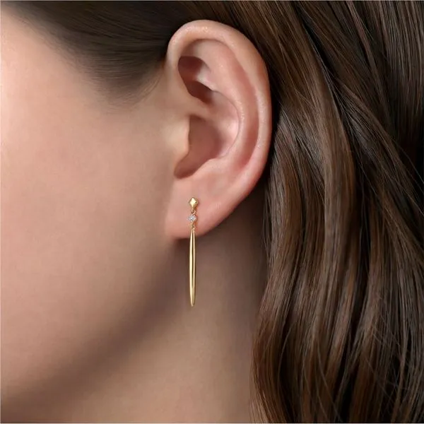 .04ctw 14K Yellow Gold Stud and Spike Earrings Image 2 Chipper's Jewelry Bonney Lake, WA