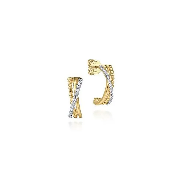 14K Yellow Gold Diamond Bujukan J Earrings Chipper's Jewelry Bonney Lake, WA