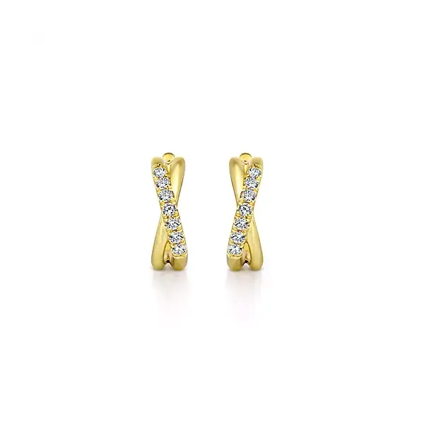 .22ctw Dia Huggies Twisted 14KY 15mm Image 3 Chipper's Jewelry Bonney Lake, WA
