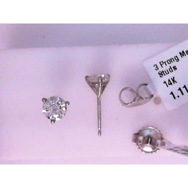 14K White Gold Diamond Stud Earrings Image 2 Chipper's Jewelry Bonney Lake, WA
