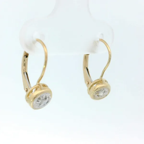 10K Yellow Gold Diamond Leverback Earrings Image 2 Chipper's Jewelry Bonney Lake, WA