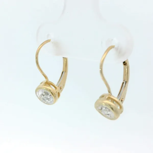 10K Yellow Gold Diamond Leverback Earrings Image 3 Chipper's Jewelry Bonney Lake, WA