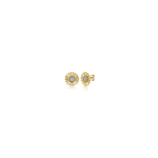 14K Two-Tone Diamond Cut Stud Earrings Chipper's Jewelry Bonney Lake, WA
