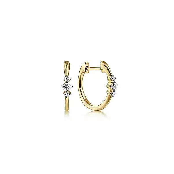 0.10ctw 14K Yellow Gold Diamond Huggie Earrings Chipper's Jewelry Bonney Lake, WA