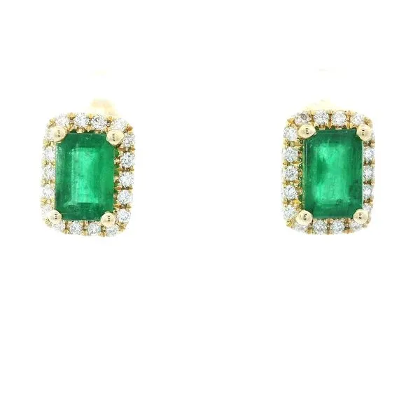 14K Yellow Gold Emerald Cut Emerald Earrings Chipper's Jewelry Bonney Lake, WA
