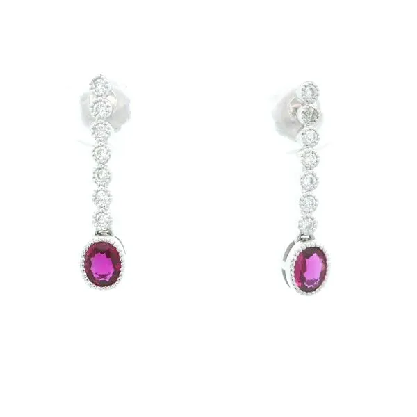 14K White Gold Ruby & Diamond Earrings Chipper's Jewelry Bonney Lake, WA