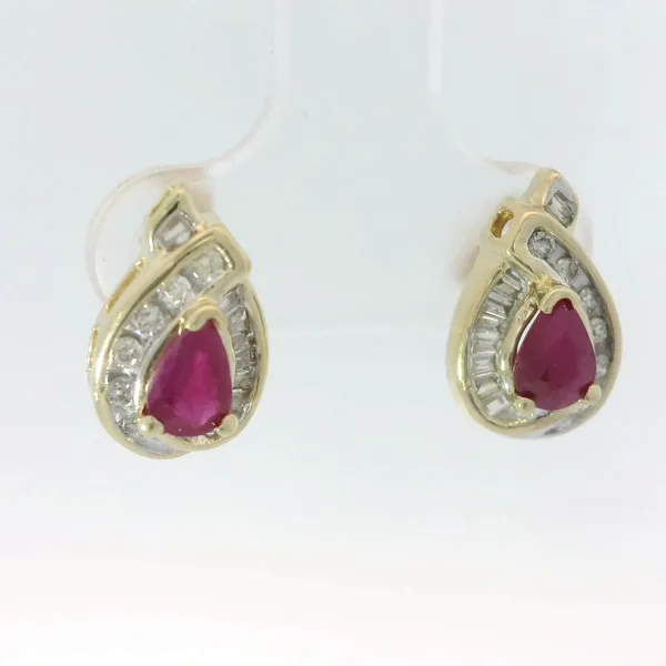 14KY Ruby/Diamond Earrings Image 3 Chipper's Jewelry Bonney Lake, WA