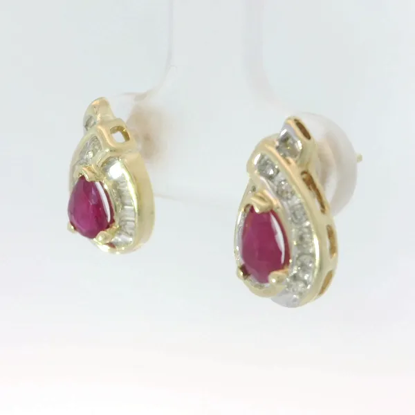 14KY Ruby/Diamond Earrings Image 4 Chipper's Jewelry Bonney Lake, WA
