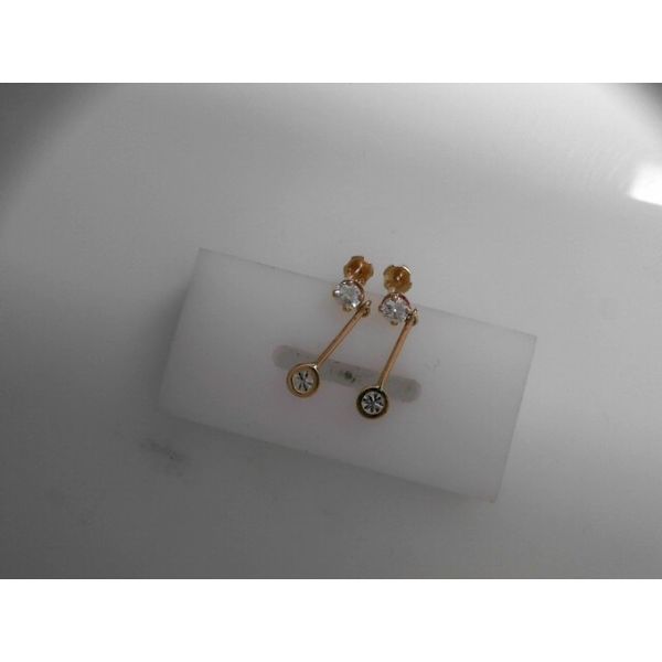14K Yellow Gold Diamond Dangle Earrings Chipper's Jewelry Bonney Lake, WA