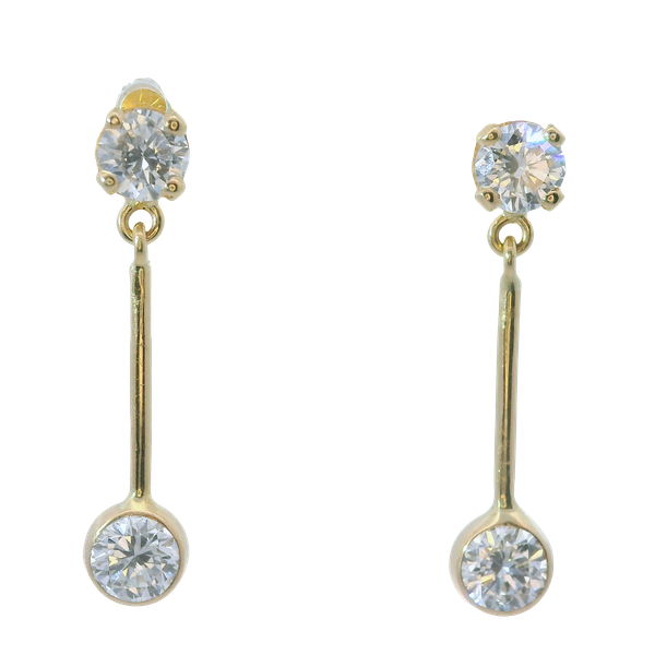 14K Yellow Gold Diamond Dangle Earrings Chipper's Jewelry Bonney Lake, WA