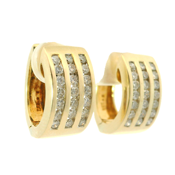 14KY 1.00ctw Diamond Hoop Earrings  I-J SI2-I1 Image 2 Chipper's Jewelry Bonney Lake, WA