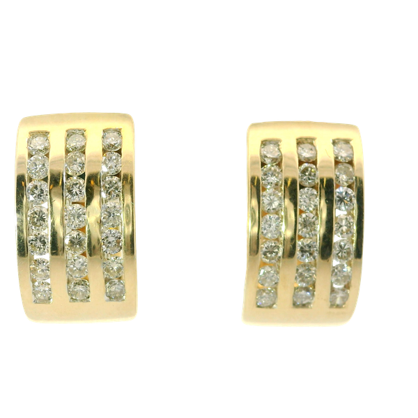 14KY 1.00ctw Diamond Hoop Earrings  I-J SI2-I1 Chipper's Jewelry Bonney Lake, WA