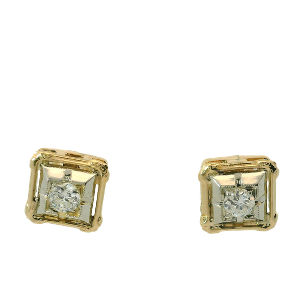 Vintage 14KY Diamond Stud Earring with Screw Backs.  Approximately 0.20ctw. Chipper's Jewelry Bonney Lake, WA