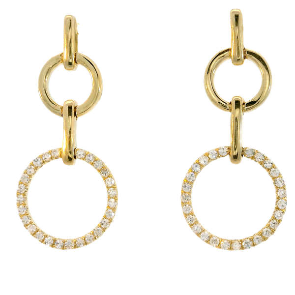 14KY Diamond Circle Drop Earrings Chipper's Jewelry Bonney Lake, WA