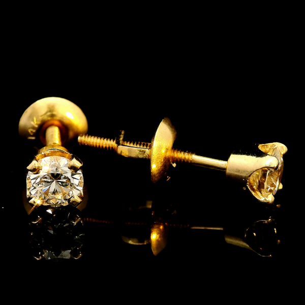 14KY Dia Stud Earrings 0.44ctw (estimated) K/L/M Brown VS1/VS2 w/Screw Backs Chipper's Jewelry Bonney Lake, WA