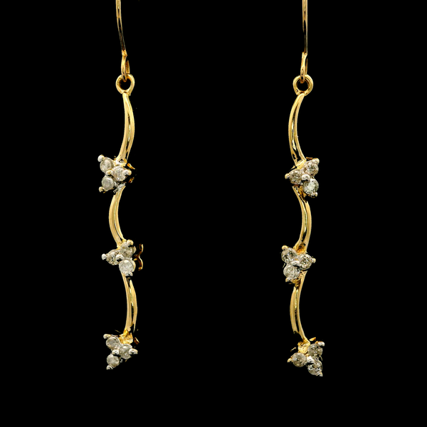 10KY Diamond Dangle Earrings.  0.18ctw K-L-M I3. Image 2 Chipper's Jewelry Bonney Lake, WA
