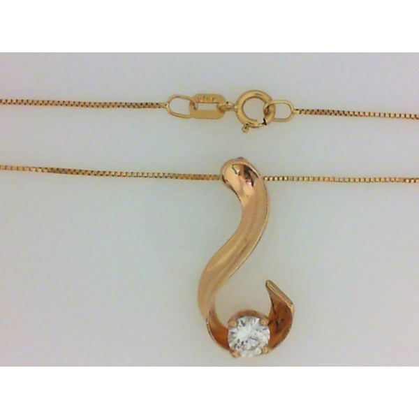 14K Yellow Gold Diamond Pendant on a 18" Box Chain Chipper's Jewelry Bonney Lake, WA