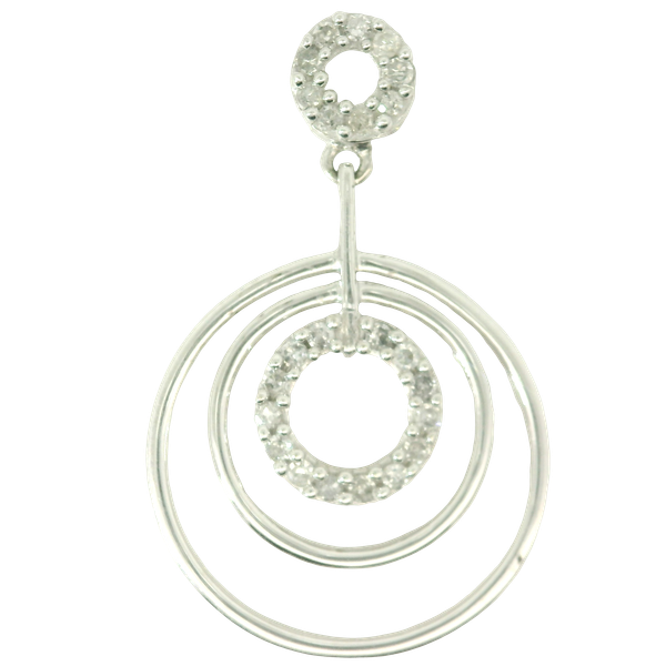 10K White Gold Concentric Circles Diamond Pendant Chipper's Jewelry Bonney Lake, WA