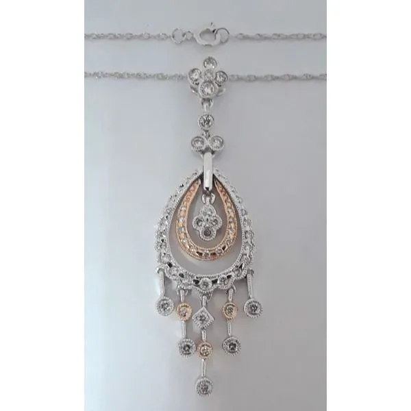 Two-Tone Diamond Dangle Pendant Chipper's Jewelry Bonney Lake, WA